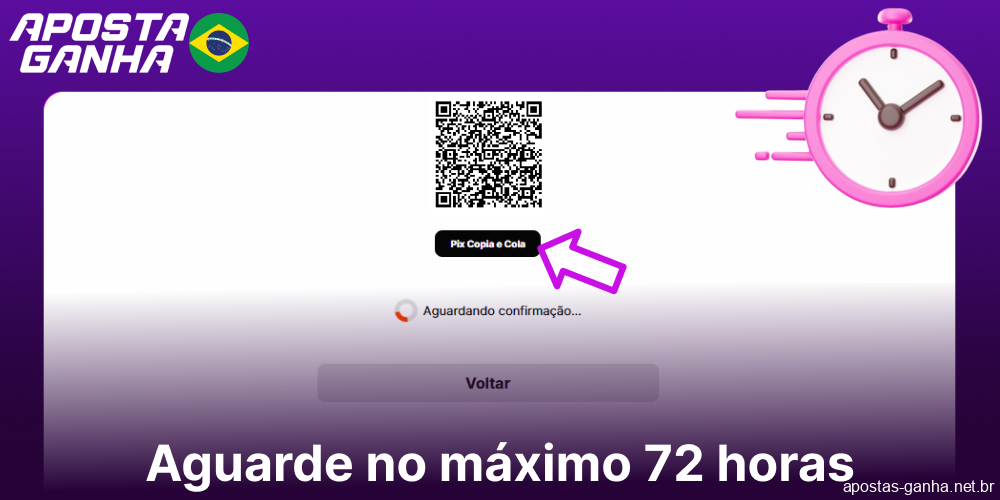 Aguarde no máximo 72 horas no Aposta Ganha