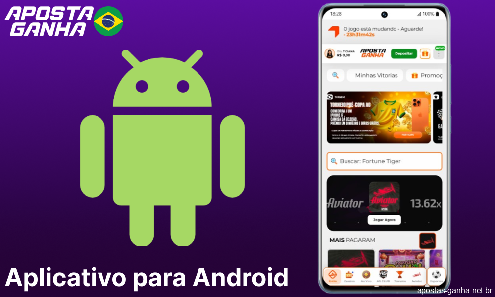 O aplicativo Aposta Ganha para Android disponível para jogadores do Brasil