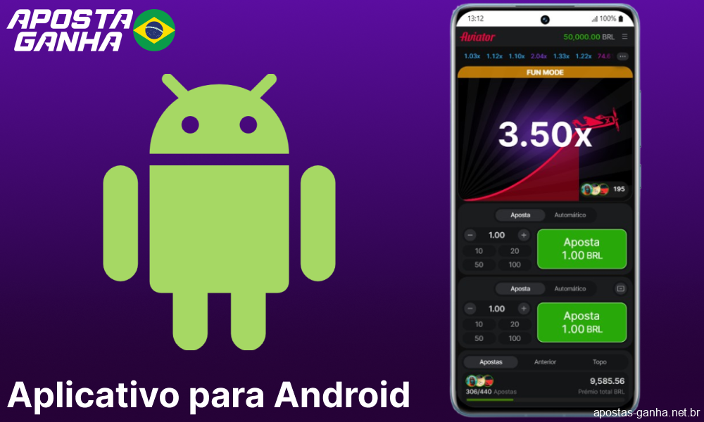 O jogo Aviator está disponível no aplicativo Aposta Ganha para Android