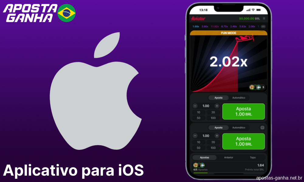 O jogo Aviator está disponível no aplicativo Aposta Ganha para iOS