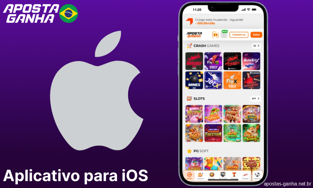 O aplicativo Aposta Ganha para iOS disponível para jogadores do Brasil