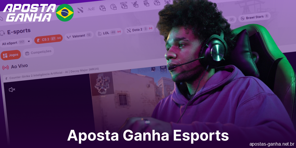 Opções de apostas em eSports disponíveis no Aposta Ganha para jogadores do Brasil