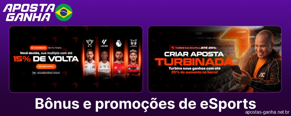 Bônus e promoções de eSports disponíveis no Aposta Ganha para jogadores do Brasil