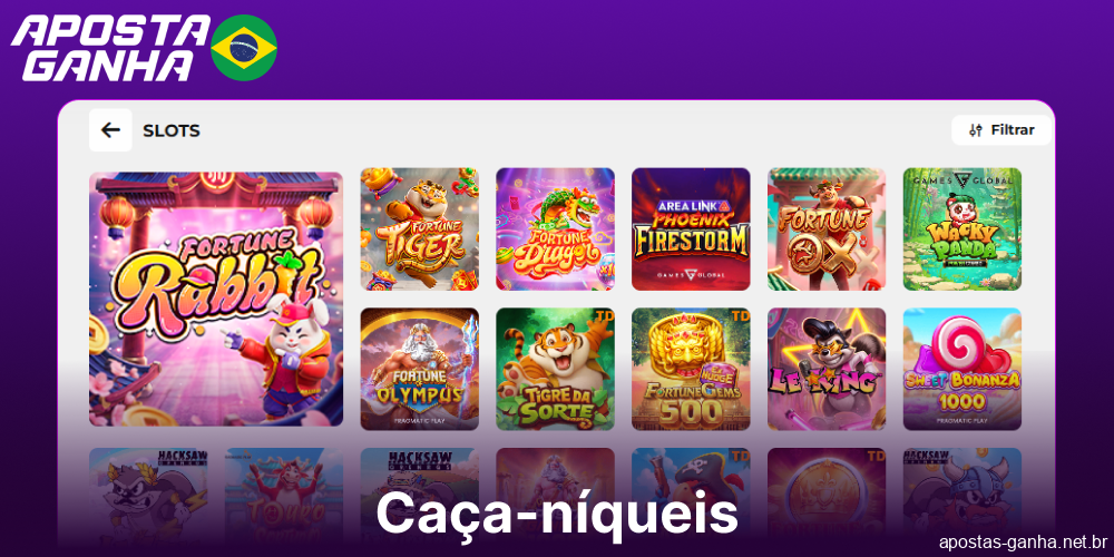 Jogos de caça-níqueis disponíveis no Aposta Ganha no Brasil
