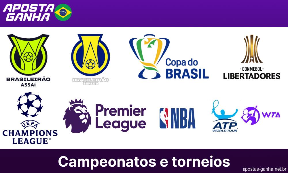 Torneios e campeonatos esportivos apresentados no Aposta Ganha