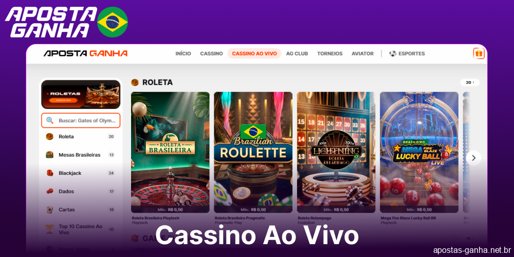 Jogos ao vivo disponíveis no Aposta Ganha para jogadores brasileiros