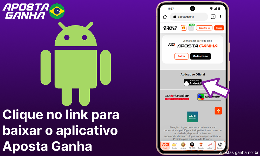 Clique no link para baixar o aplicativo Aposta Ganha