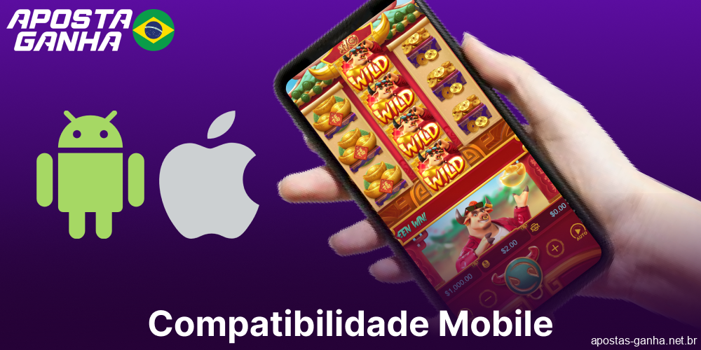 O jogo Fortune Ox está disponível na aplicação móvel Aposta Ganha para jogadores do Brasil