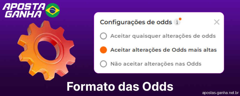 Formatos de odds disponíveis no Aposta Ganha no Brasil